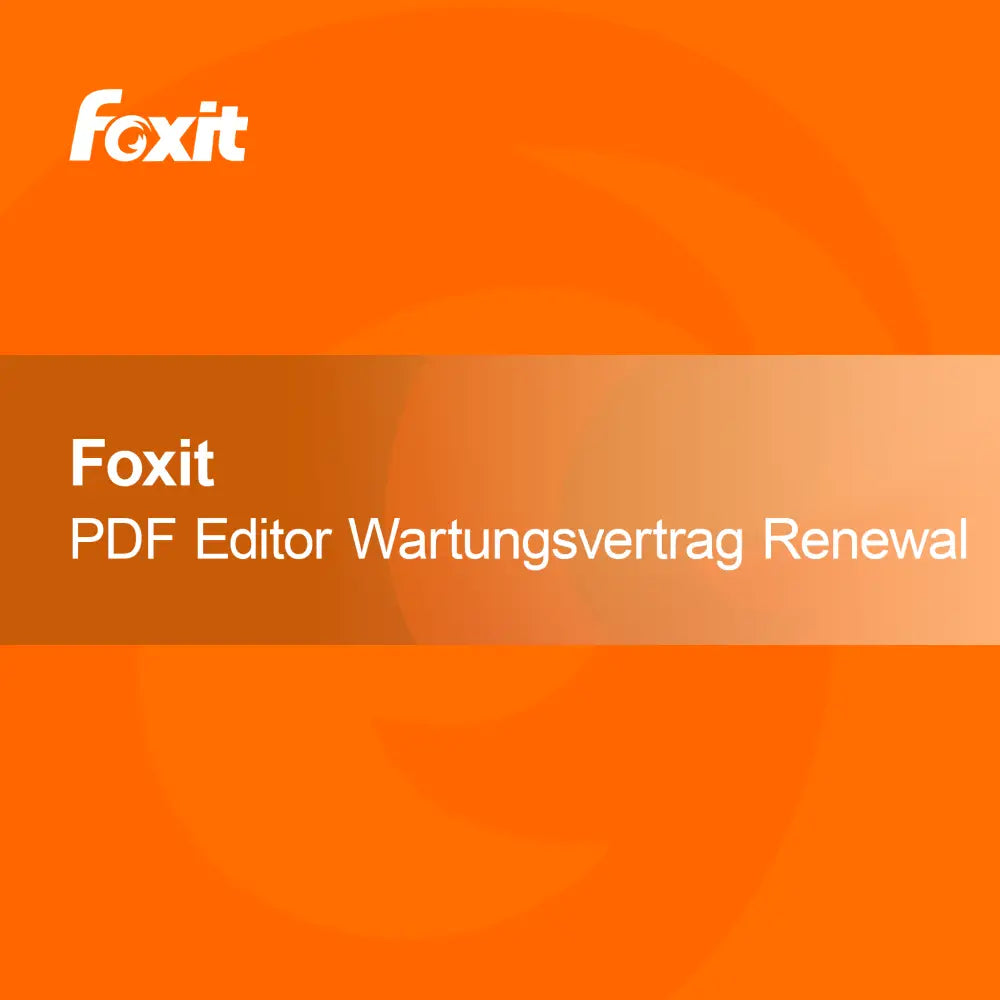 Renouvellement du contrat de maintenance Foxit PDF Editor