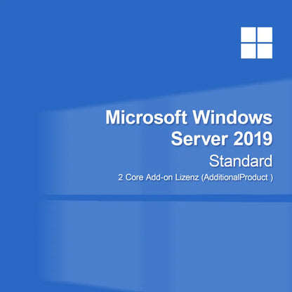 Licence d'extension 2 cœurs Microsoft Windows Server 2019 Standard (AdditionalProduct)